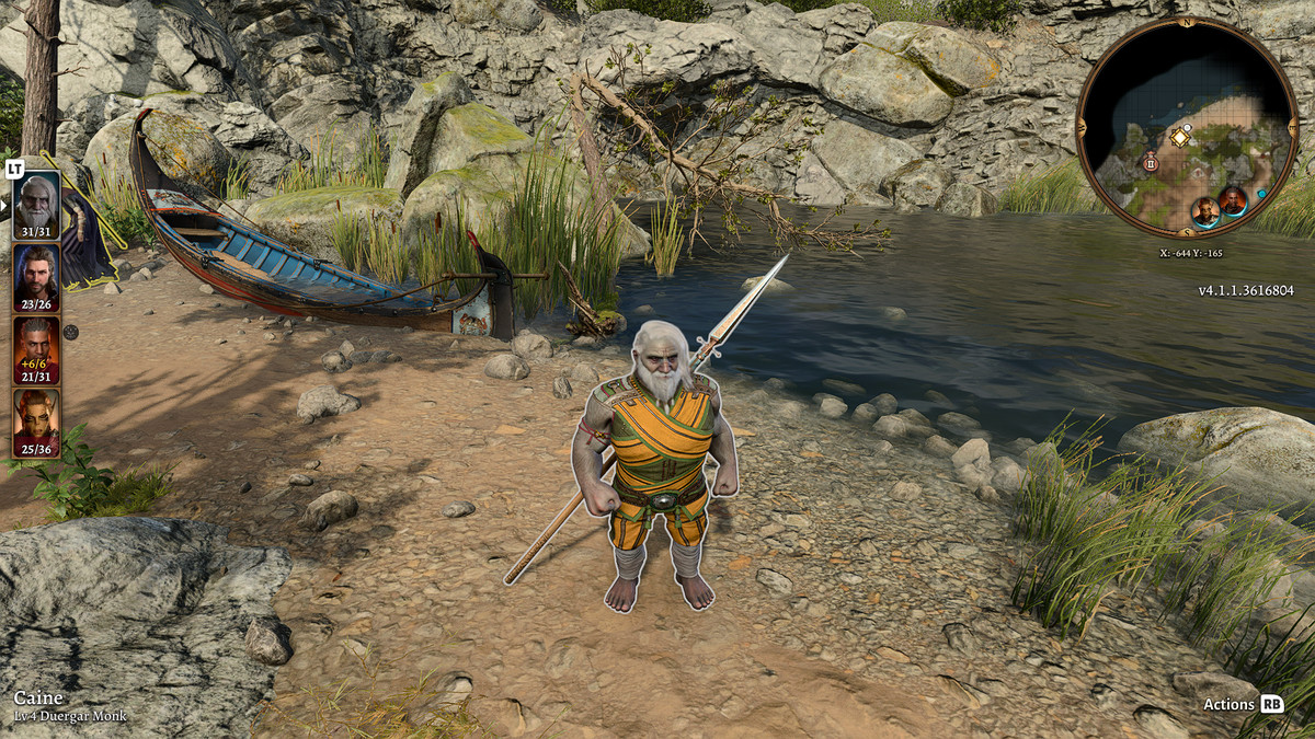 The Dwarf Monk Caine, standing there next to a creek, being all useless and doing absolutely nothing of substance. Caine sucks.