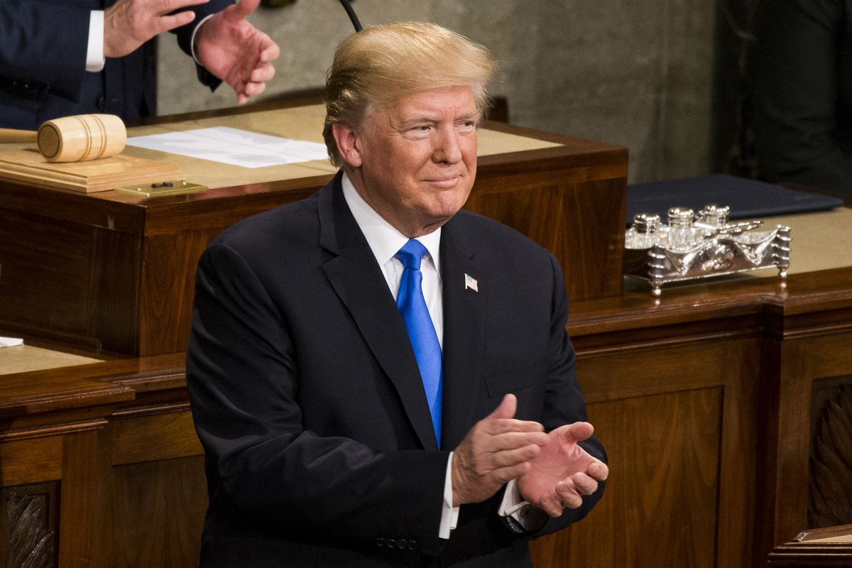 President Donald Trump at his first State of the Union.