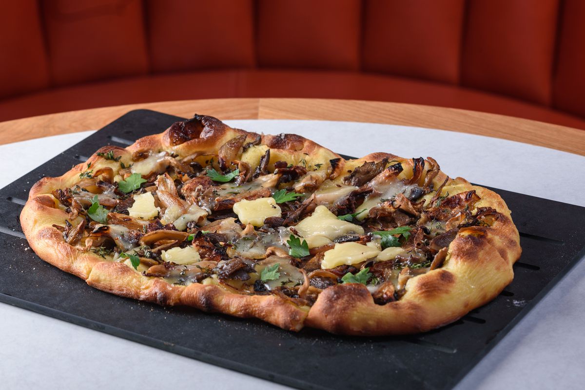 Oyster mushroom pizza at Jeannie’s