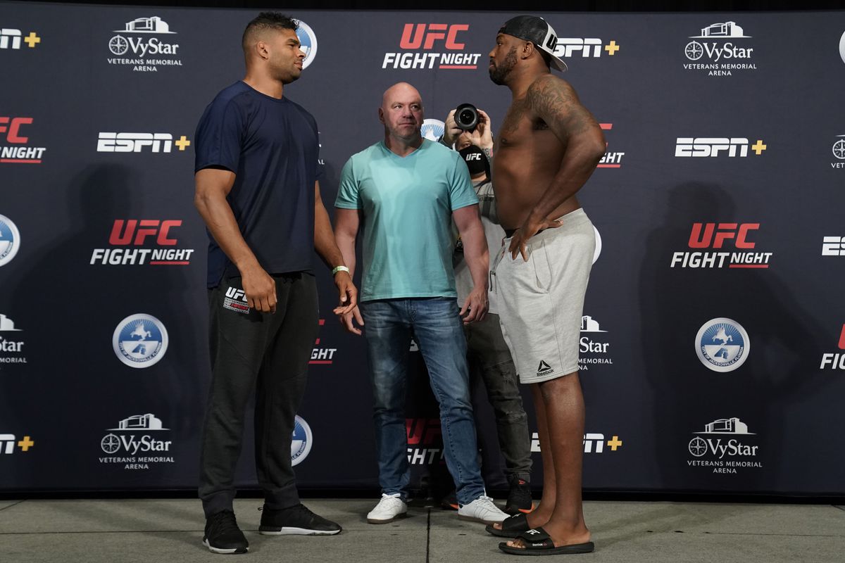 Alistair Overeem and Walt Harris at UFC on ESPN 8 weigh-ins