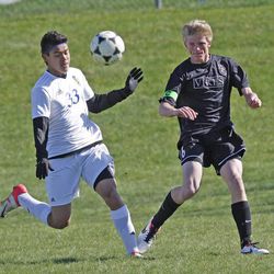 as Viewmont High School and Taylorville High School play boy's soccer Tuesday, April 9, 2013, in Taylorsville.