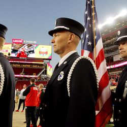 Local firemen prepare for the start of the Foster Farms Bowl at Levi's Stadium in Santa Clara, California, on Wednesday, Dec. 28, 2016.