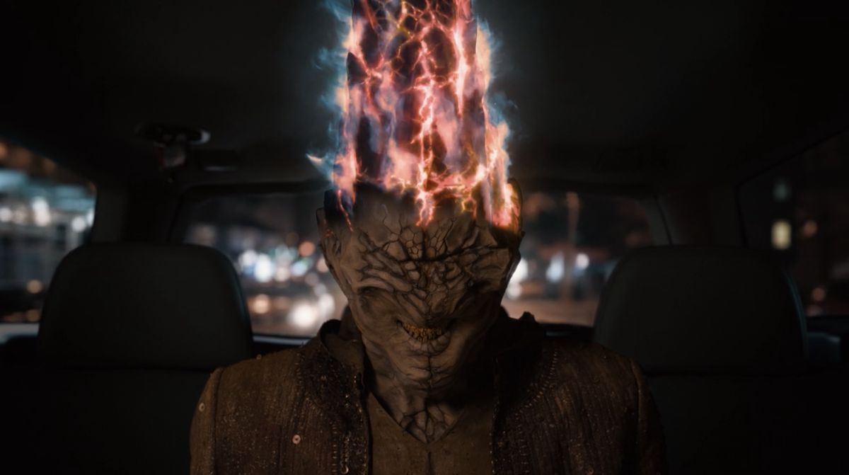 A eye-less demon with a plume of hellfire erupting from his forehead in Evil season 2.