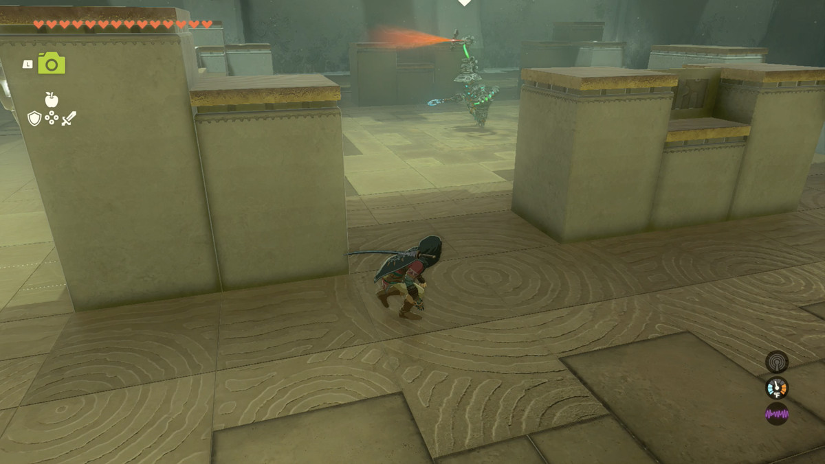Link sneaking around an enemy in The Legend of Zelda: Tears of the Kingdom. 