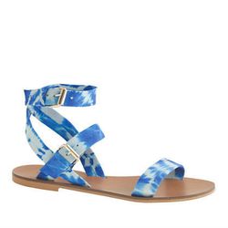 <i><a href="https://www.jcrew.com/womens_category/shoes/sandals/PRDOVR~A7919/A7919.jsp">Leila Tie-Dye Ankle-Wrap Sandals</a>, $103.60 (was $148)</i>
