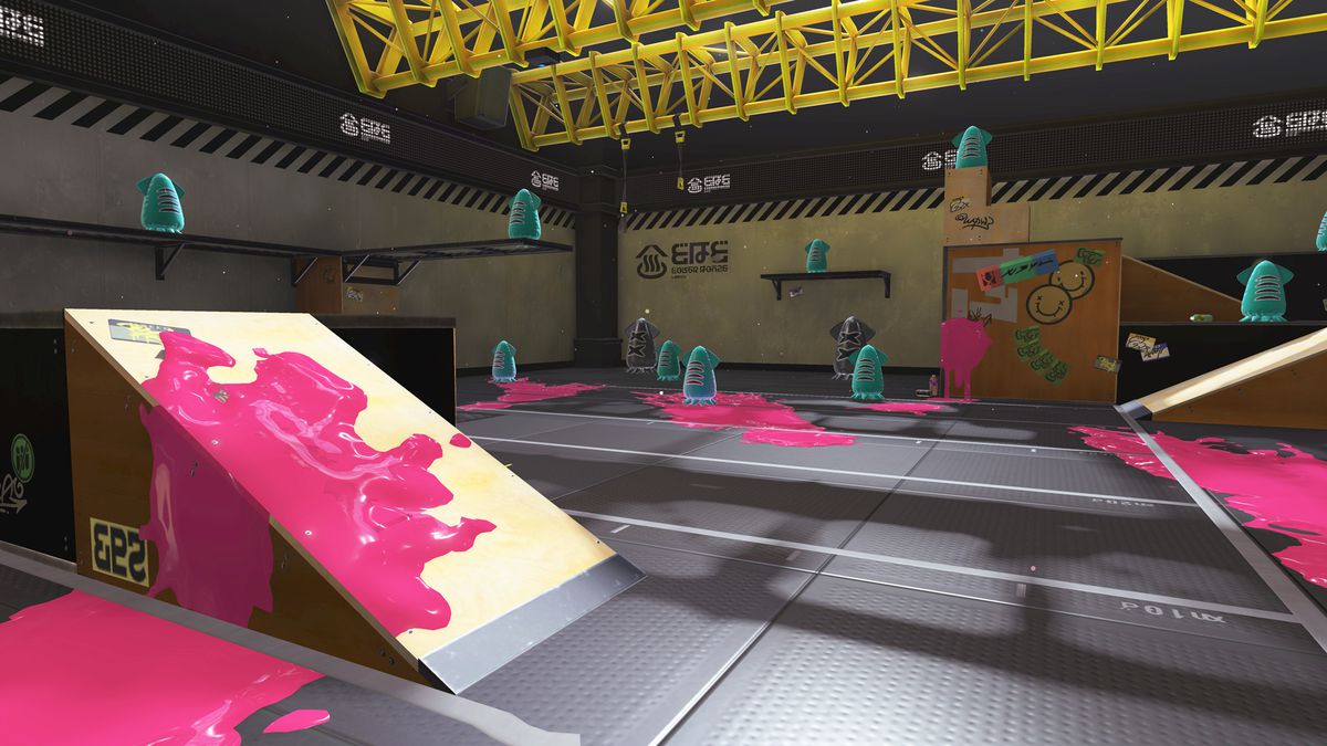 an image of the loading lobby you can play around in splatoon 3