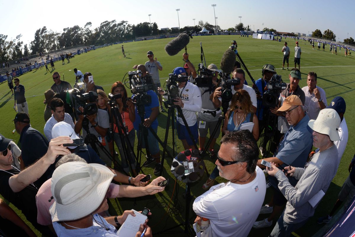Los Angeles Rams Head Coach Jeff Fisher at Training Camp