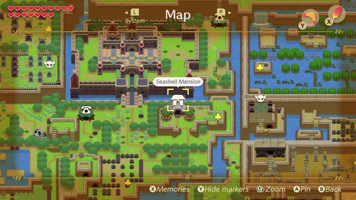 Link’s Awakening Secret Seashell Mansion map location