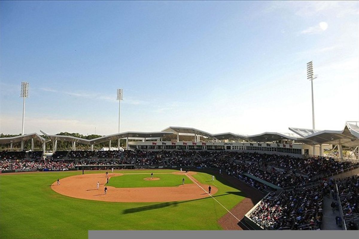 Fort Myers, FL, USA; General view of JetBlue Stadium during a spring training game between the Minnesota Twins and Boston Red Sox. Mandatory Credit: Andrew Weber-US PRESSWIRE
