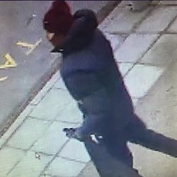 In this photo dated Saturday Feb. 14, 2015, issued by Copenhagen Police believed to show the suspected gunman in a shooting at a freedom of speech event in Copenhagen, in a photo believed to be taken on a street camera near to where the getaway car was later found dumped. In what is seen as a likely terror attack against a free speech event organized by an artist who had caricatured the Prophet Muhammad, the police believe there was only one shooter in the attack on a Copenhagen cafe that left one person dead and three police officers wounded.