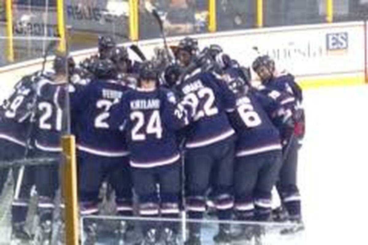 The UConn men's hockey team played its first ever Hockey East game Saturday at Merrimack.