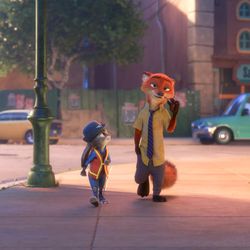 Fast-talking, con-artist fox Nick Wilde (voice of Jason Bateman) is not really interested in helping rookie officer Judy Hopps (voice of Ginnifer Goodwin) crack her first case in “Zootopia."