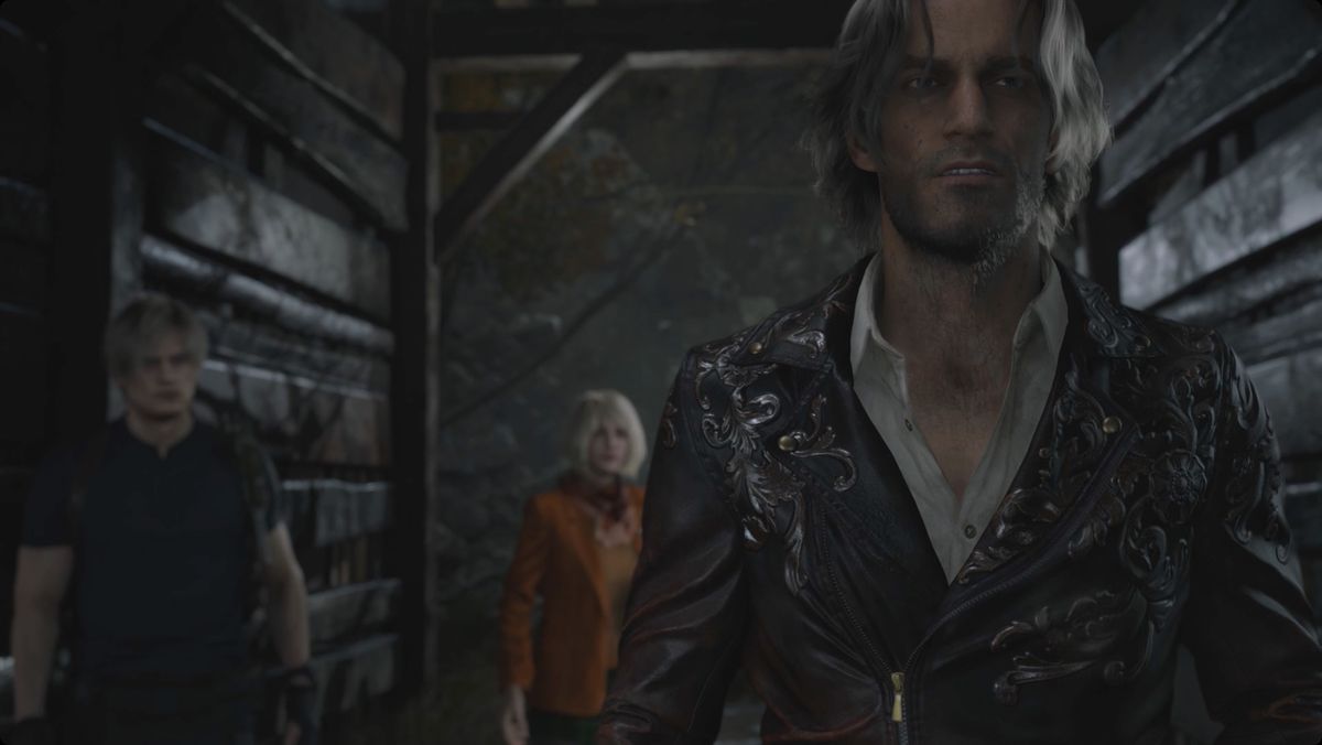 Resident Evil 4&nbsp;remake&nbsp;Luis, Leon, and Ashley at the end of Chapter 5