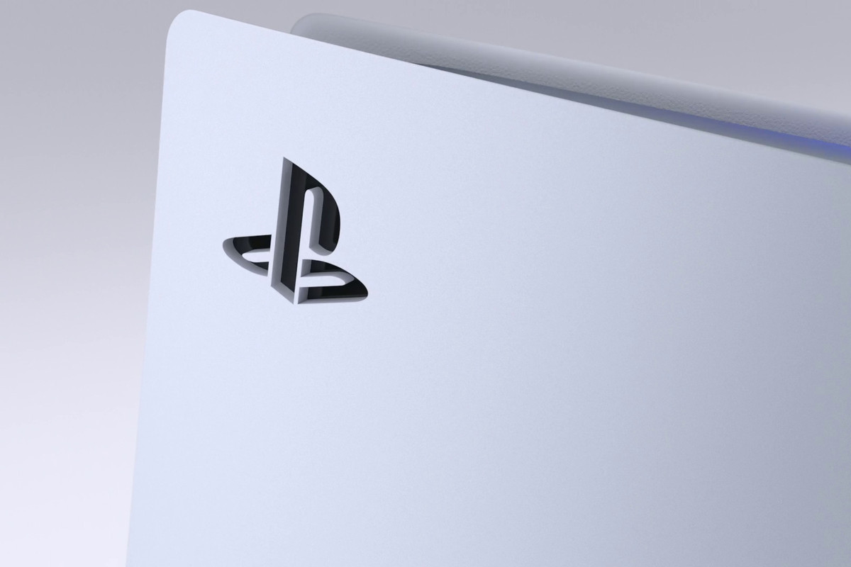 close-up of PlayStation logo on the PlayStation 5
