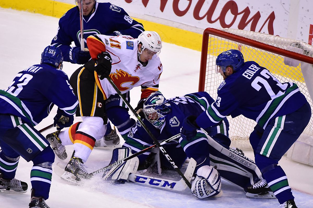 NHL: Calgary Flames at Vancouver Canucks