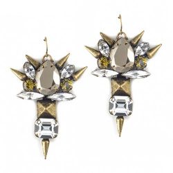 Roswell gold-plated brass microspike cluster earrings, $60.