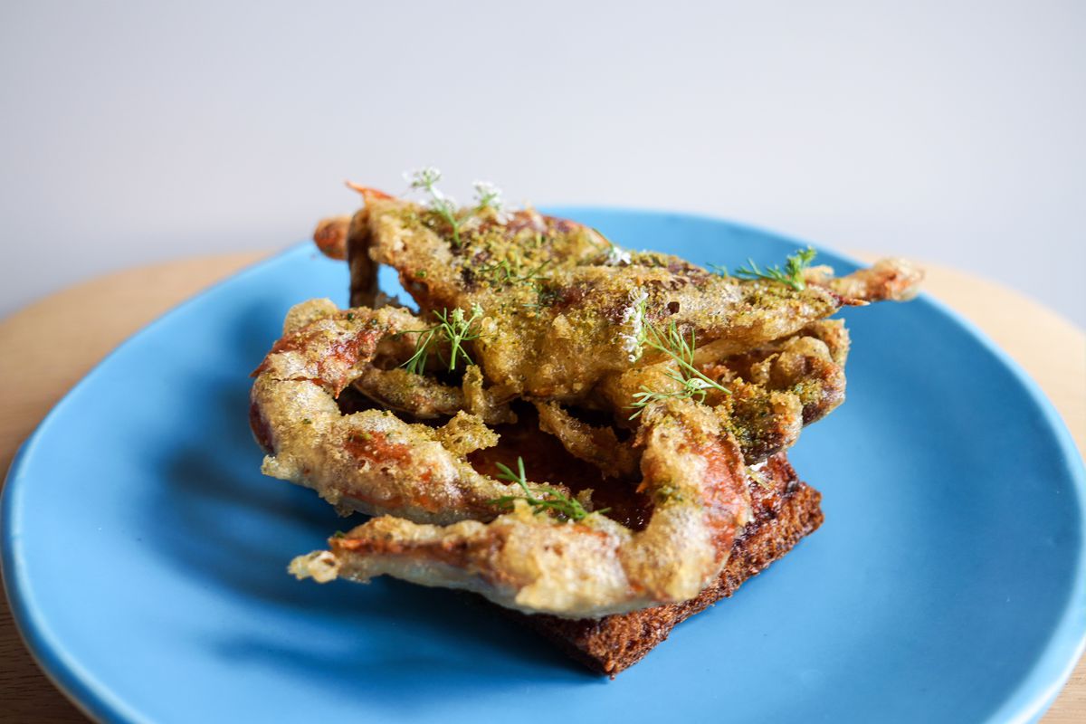 Soft shell crab toast by Mei Lin