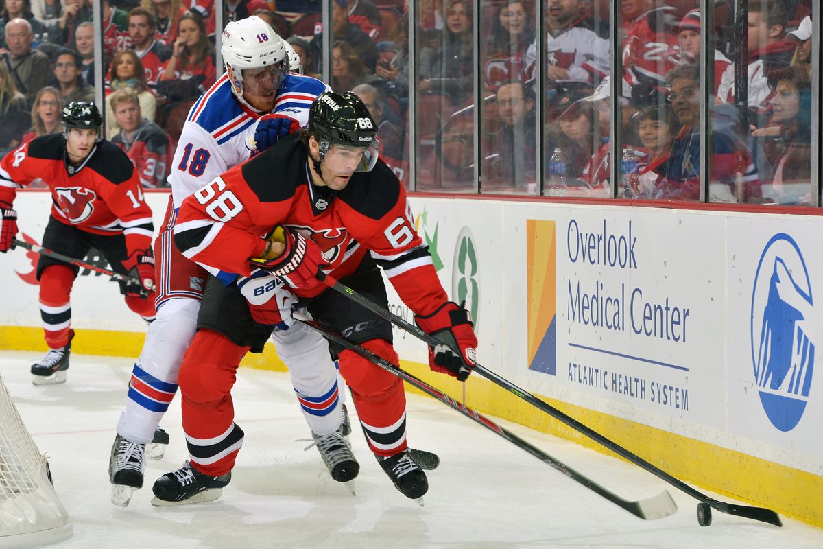 While this picture wasn't during a Devils power play, the facial expressions of Marc Staal and Jaromir Jagr here represent what it's like watching the power play.