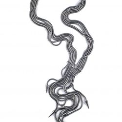 Roswell snake tassel necklace made of gunmetal-plated brass, $60.