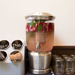 Strawberry basil water:  "People like water more when there's something in it," says Scott.