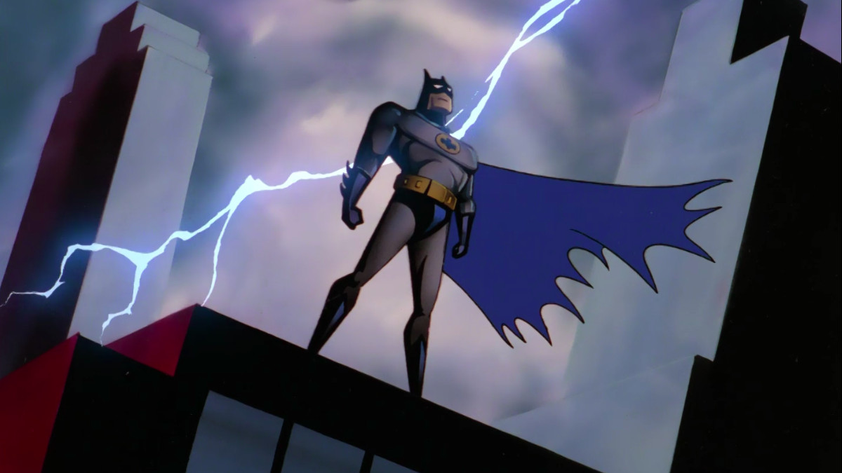 From the theme sequence of Batman: The Animated Series.