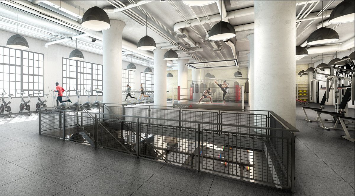 almohada Novela de suspenso viceversa Reebok's Seaport District headquarters unveils its two-story gym - Curbed  Boston