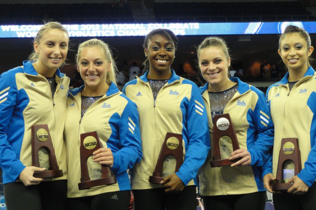 UCLA's Event Finalists.  From UCLA Gymnastics <a href="http://twitpic.com/9czmc6" target="new">Twitter</a>.