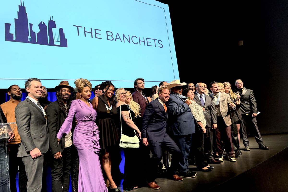 A group on stage at the Jean Banchet Awards 2024.