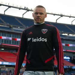 FOXBOROUGH, MA - MAY 25: D.C. United forward Wayne Rooney #9 leaves the field and heads to the locker room prior to the game against the New England Revolution at Gillette Stadium on May 25, 2019 in Foxborough, Massachusetts. (Photo by J. Alexander Dolan - The Bent Musket)