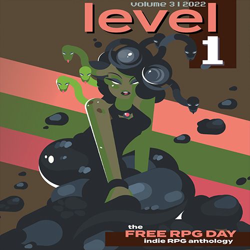Sexy medusa verde adorna a capa desta antologia do Free RPG Day.