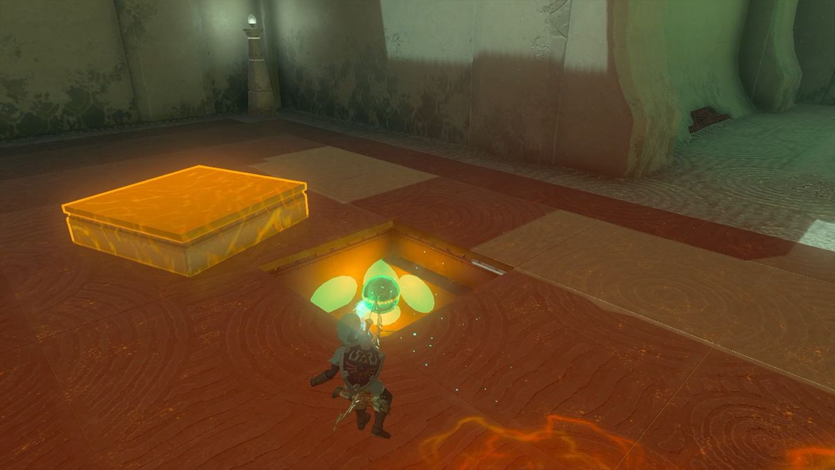 Bowl switch to open the chest gate in the Kyokugon Shrine in the Legend of Zelda: Tears of the Kingdom