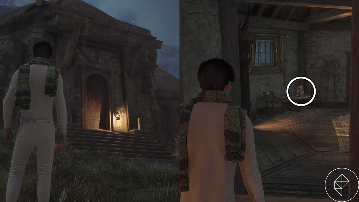 Demiguise statue and moon inside Professor Howin’s office in Hogwarts Legacy