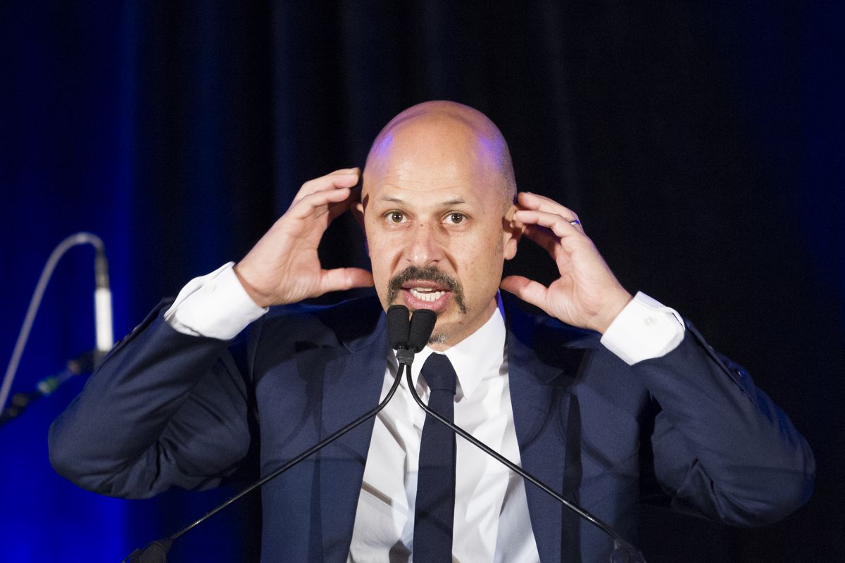 Maz Jobrani speaks the Pars Equality Center's fifth annual Nowruz Gala on March 14, 2015, in Burlingame, California. 