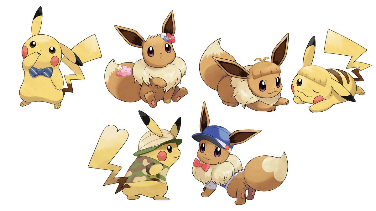 Eevee and Pikachu outfits in Let’s Go!