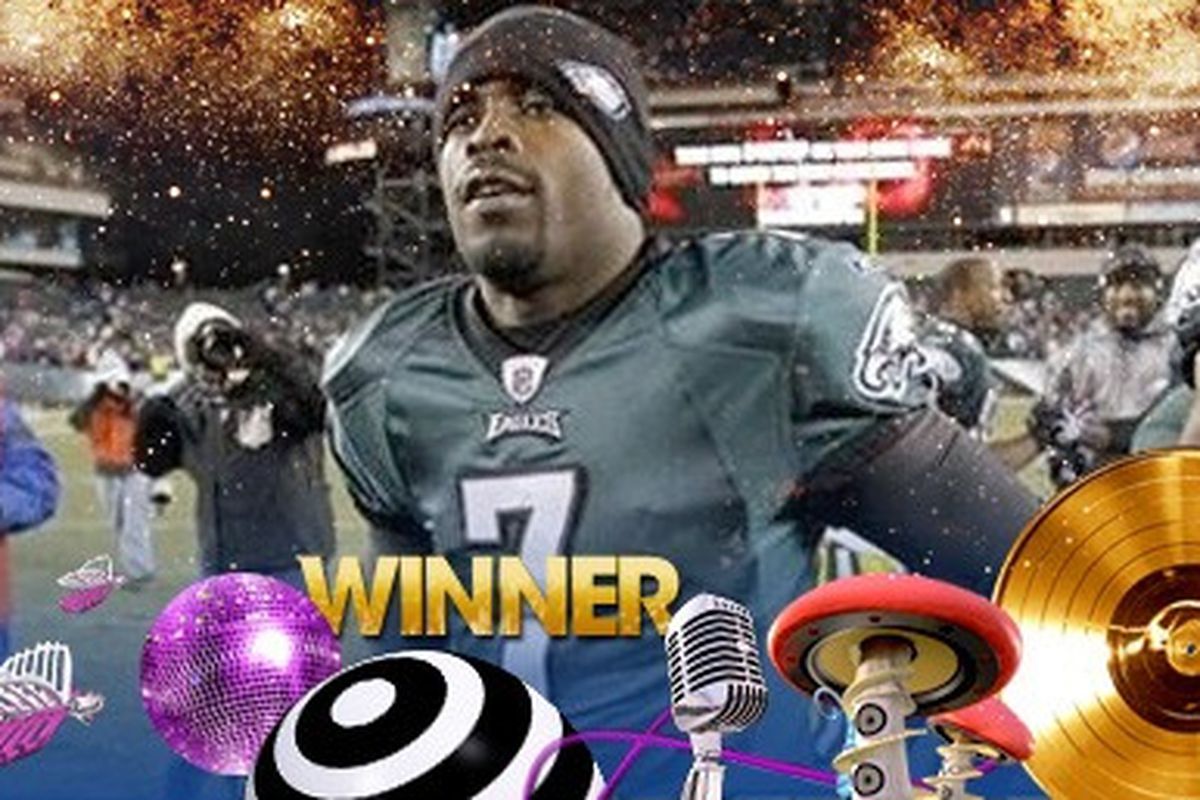 This is an actual image from BET when Vick won their "Sportsman of the Year"