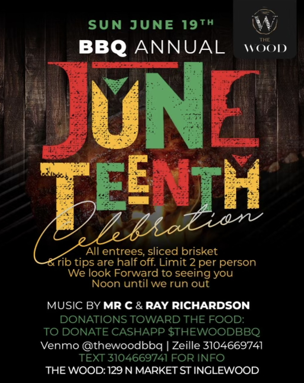 A flyer for Juneteenth celebration in Inglewood, California.