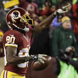 Washington Redskins wide receiver Jamison Crowder (80) celebrates his touchdown during the second half of an NFL football game against the Green Bay Packers in Landover, Md., Sunday, Nov. 20, 2016. 