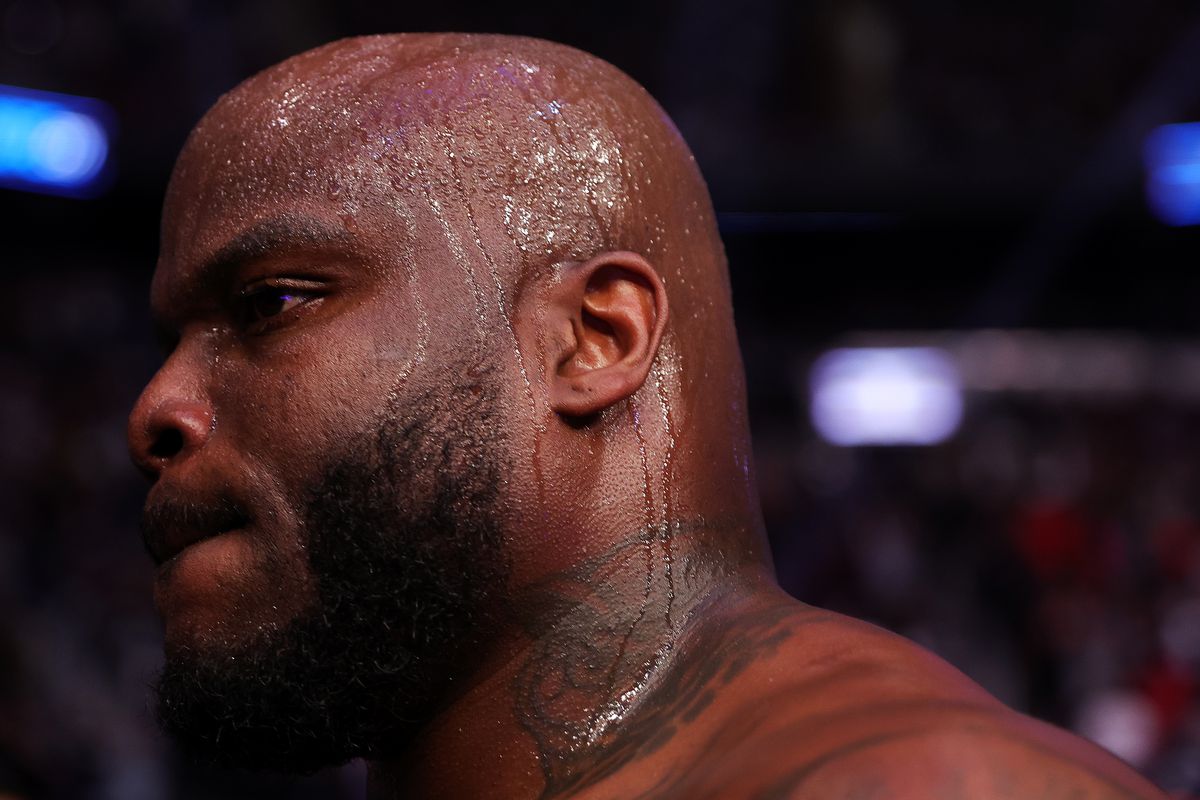 UFC heavyweight Derrick Lewis exits the Octagon after his second-round knockout loss to Tai Tuivasa.