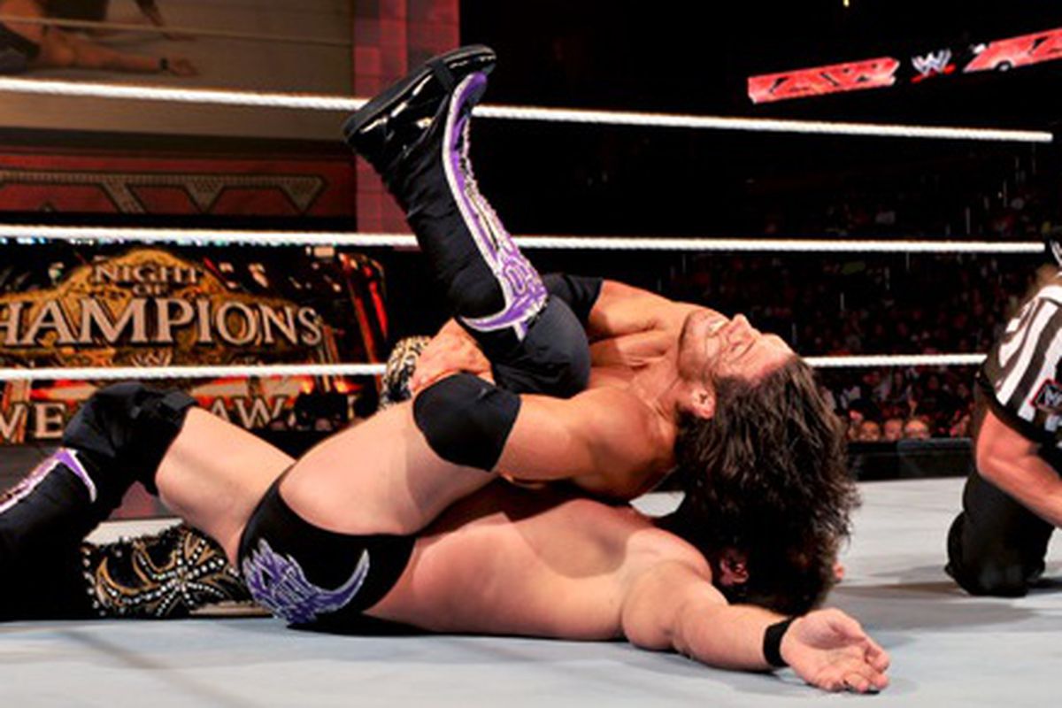 John Morrison eliminated Chris Jericho from the Six Pack Challenge at Night of Champions tonight on Raw. (Photo via WWE.com)