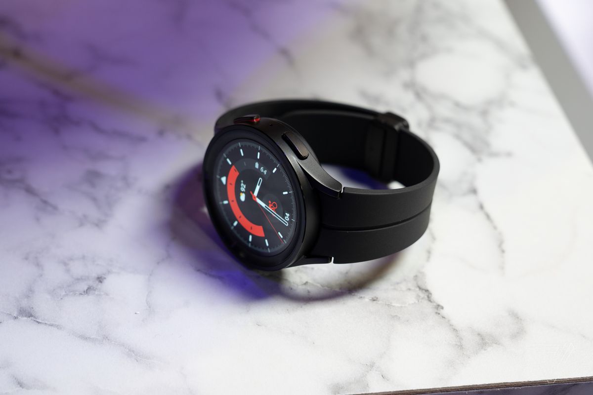 The Galaxy Watch 5 Pro on a table