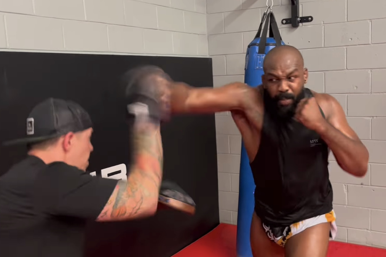 Video: Jon Jones goes bare-knuckle on pads, promises ‘I’m exactly where I need to be’