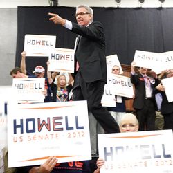 Candidate Scott Howell talks about his political ideas during his nomination speech at the state democratic convention in Salt Lake City Saturday, Abril 21, 2012.