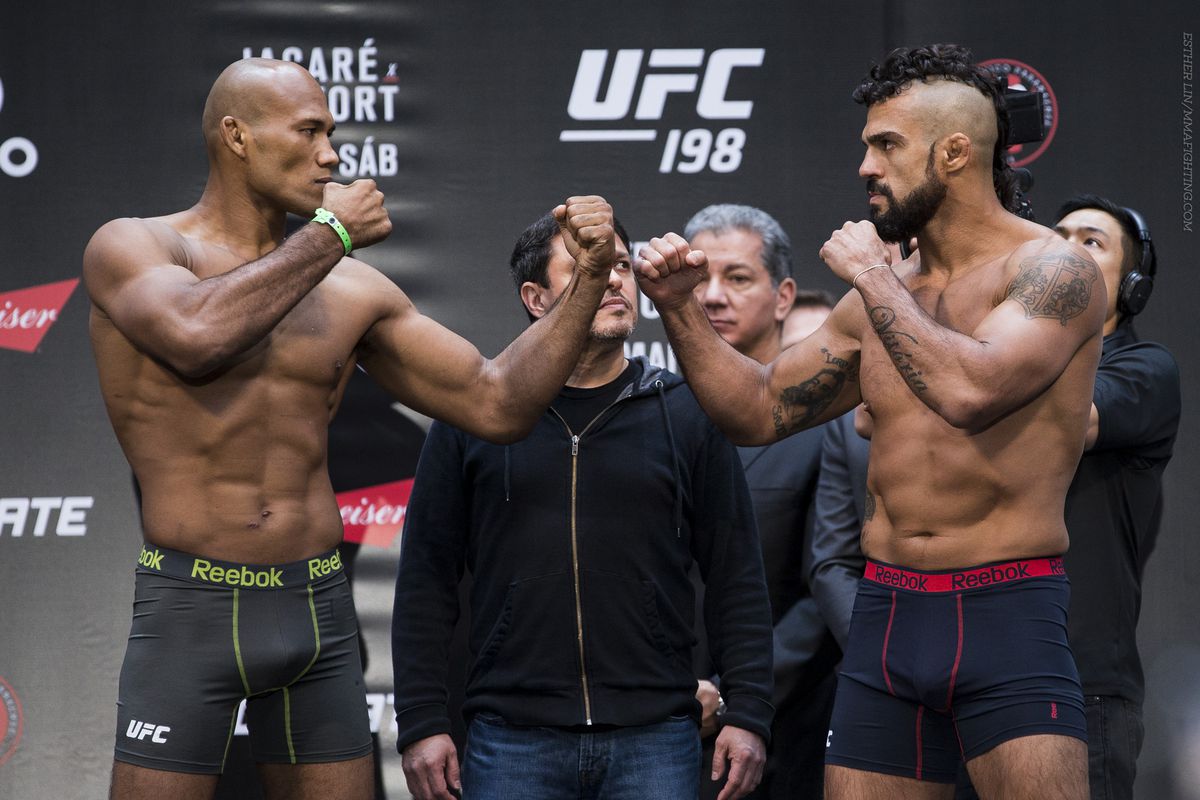 Jacare Souza and Vitor Belfort will square off on the UFC 198 main card Saturday night.