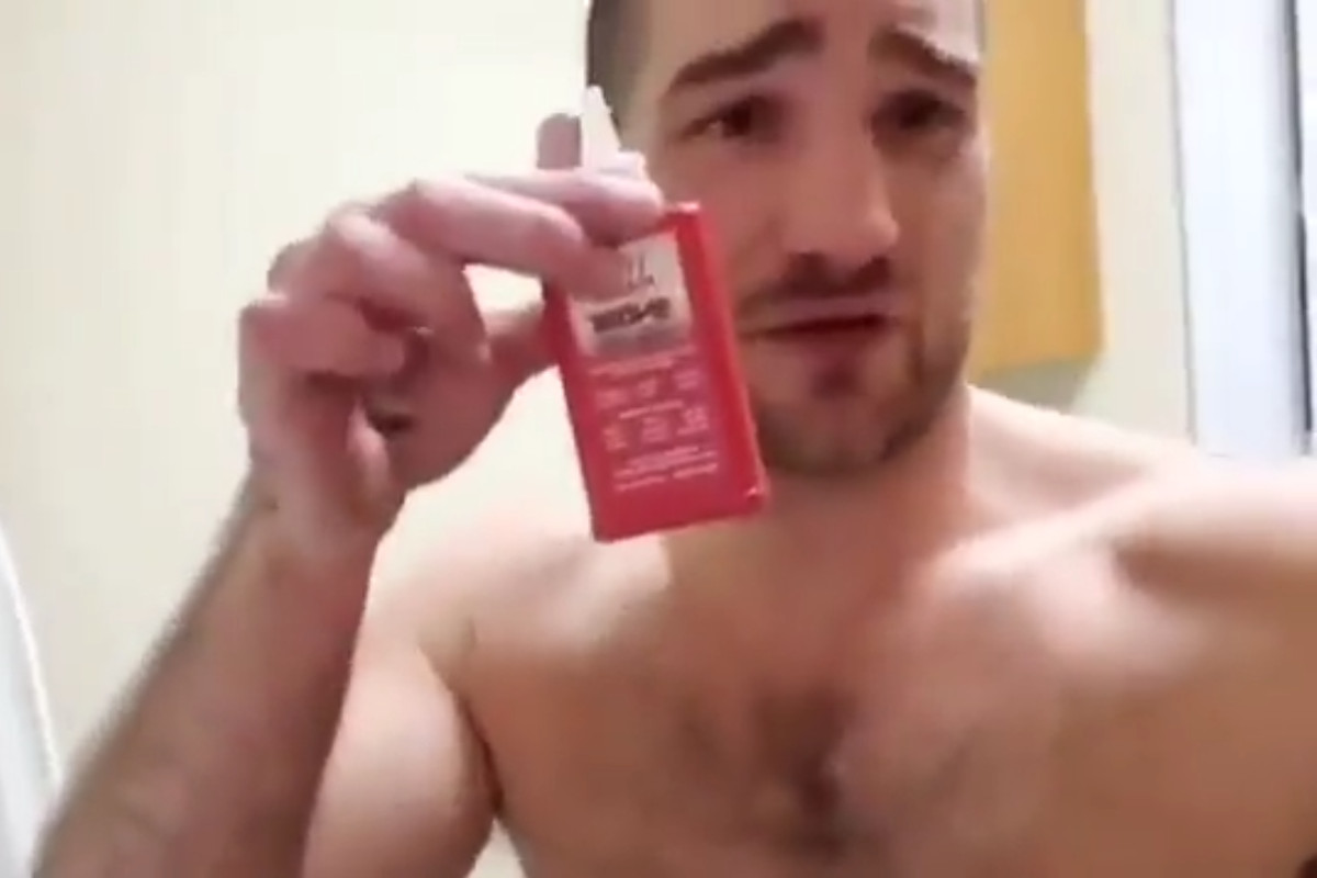 UFC middleweight Sean Strickland shows off his lube.
