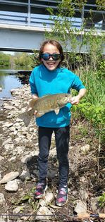 Michayla Jotzat caught a good smallmouth bass from the Fox River to share Fish of the Week. Provided photo