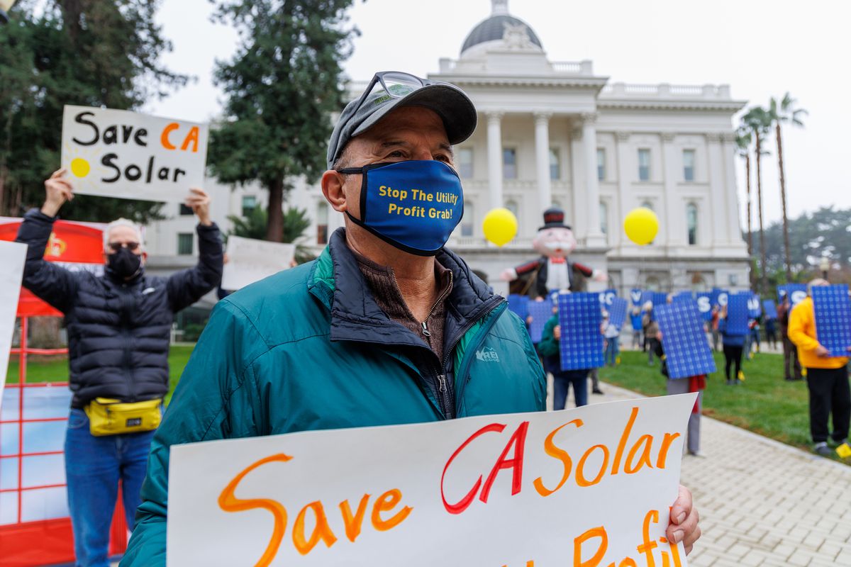 Solar panels demonstration in California