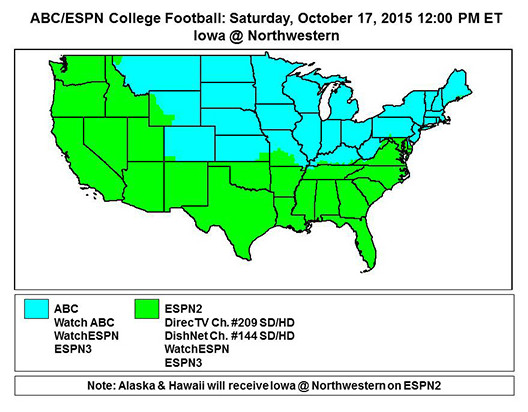 2015 ESPN College Football TV maps_IA-NW
