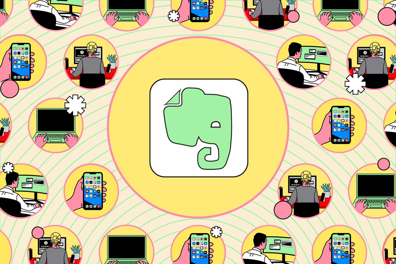 Green elephant head within an illustrated background.