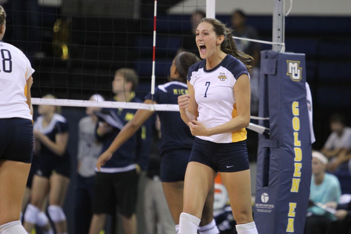 Holly Mertens opened the match with three consecutive kills on her way to a team leading 16.