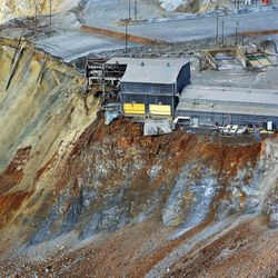 A slide at Kennecott Utah Copper's Bingham Canyon Mine which occurred Wednesday, April 10 is shown Thursday, April 11, 2013.